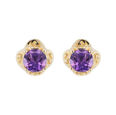 gucci bee stud earrings|Gucci amethyst earrings.